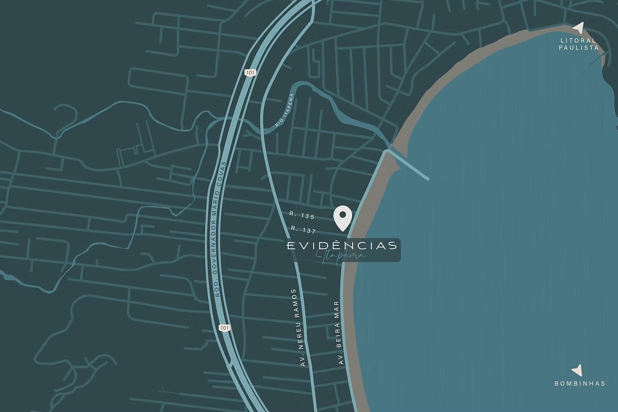 Mapa da localização do Evidências Itapema — Centro de Itapema, Santa Catarina